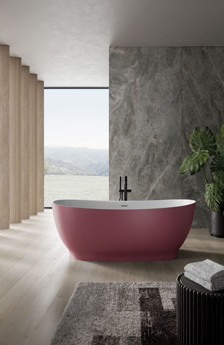 Vasca da bagno ovale - ISCHIA - IDEAGROUP - ad isola / per ambiente abitativo / in Cristalplant®