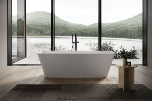 Vasca da bagno d'angolo - ARES - IDEAGROUP - da appoggio / sospesa / per ambiente abitativo