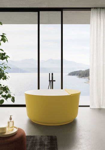 Vasca da bagno rotonda - SOUL - IDEAGROUP - ad isola / per ambiente abitativo / in Solid Surface