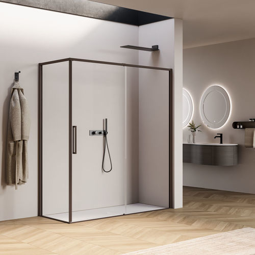 Box doccia in alluminio - SNAP - IDEAGROUP - in vetro temprato / scorrevole / con sportello battente
