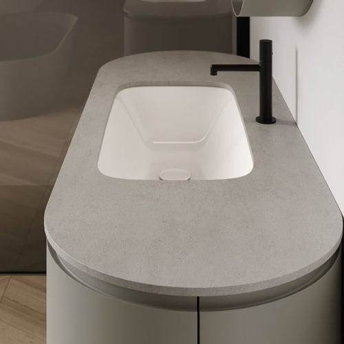Lavabo sottopiano - ALVEO-S - IDEAGROUP - in ceramica / finitura opaca / lucido