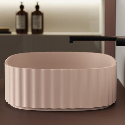 Lavabo da appoggio - GIOVE03 - IDEAGROUP - in Cristalplant® / personalizzabile / finitura opaca