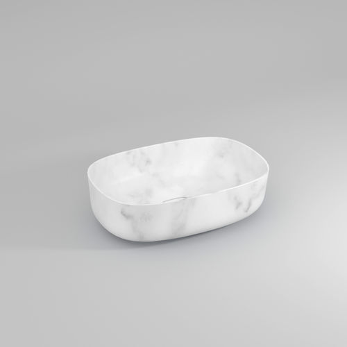 Lavabo da appoggio - CLICK - IDEAGROUP - in marmo / rettangolare / senza foro