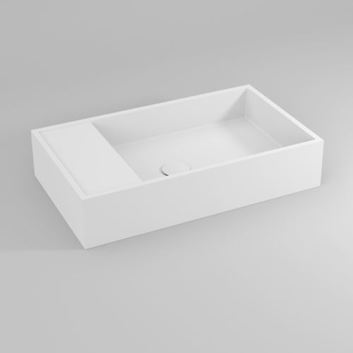 Lavabo da appoggio - JOLLY - IDEAGROUP - in Solid Surface / finitura opaca / rettangolare