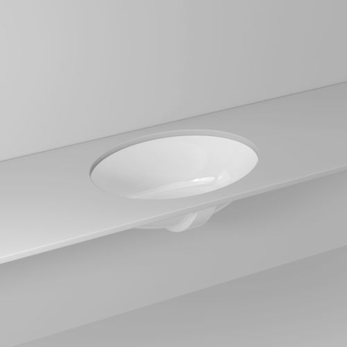 Lavabo sottopiano - DIANA - IDEAGROUP - in ceramica smaltata / lucido / ovale