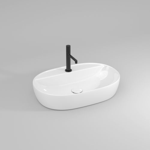 Lavabo da appoggio - SINDY - IDEAGROUP - in ceramica / con miscelatore / ovale
