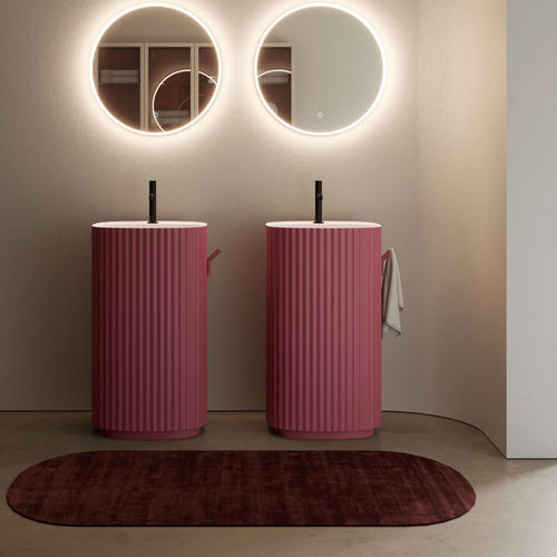 Lavabo autoportante - GIOVE02 - IDEAGROUP - in Cristalplant® / personalizzabile / finitura opaca
