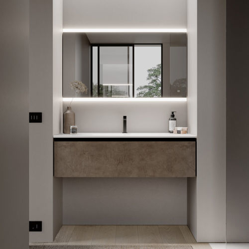 Specchio da bagno a muro - DUAL  - IDEAGROUP - contemporaneo / rettangolare / orizzontale