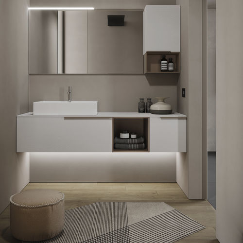 Mobile da bagno con illuminazione integrata - MY TIME 17 - IDEAGROUP - contemporaneo / per uso residenziale / in legno