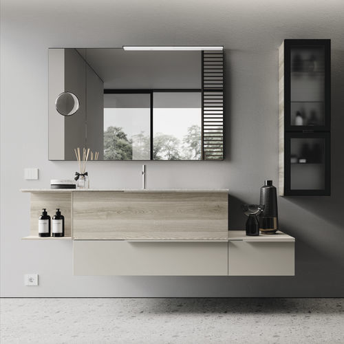 Mobile da bagno con illuminazione integrata - MY TIME 18 - IDEAGROUP - contemporaneo / per uso residenziale / in legno