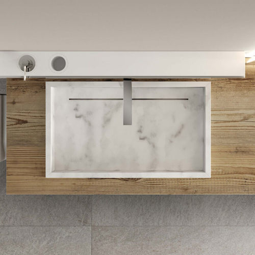 Lavabo da incasso - SLIDE-S - IDEAGROUP - in marmo / lucido / di lunga durata