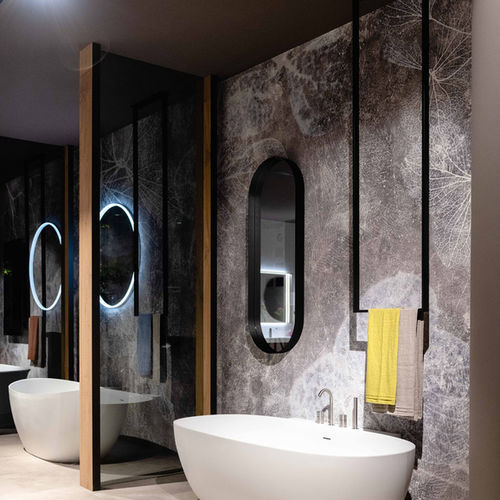 Portasalviette a barre - IDEAGROUP - a soffitto / in acciaio inossidabile / nero