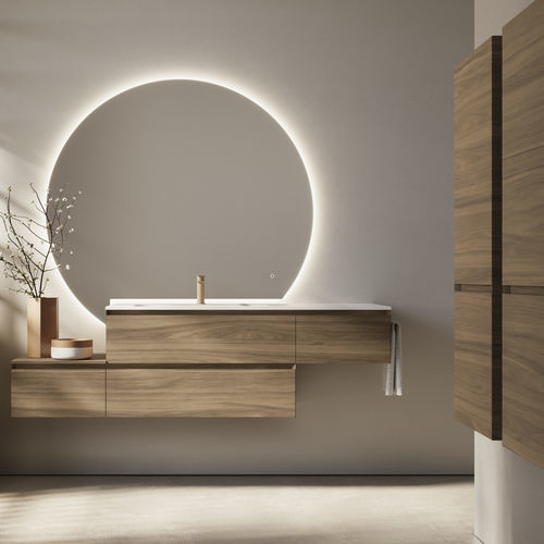 Mobile lavabo sospeso - CUBIK 04 - IDEAGROUP - in HPL / moderno / senza ante