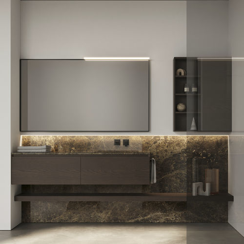 Mobile da bagno moderno - CUBIK 02 - IDEAGROUP - per uso residenziale / in legno / in alluminio