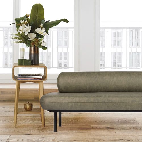 Divanetto imbottito contemporaneo - IVY  - Comfortel - in ecopelle / per parrucchiere / grigio