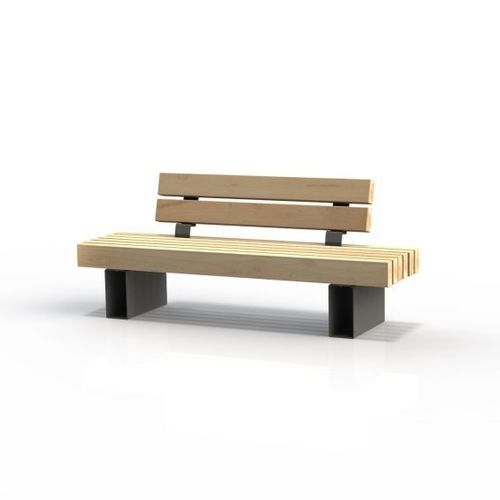 Panca per spazi pubblici contemporanea - KS2110 - Darba Spars - in acciaio / in legno / in picea