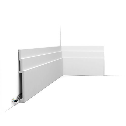 Battiscopa bianco - SX181 HIGH LINE - Orac Decor® - polimerico / con modanature / per circuito elettrico