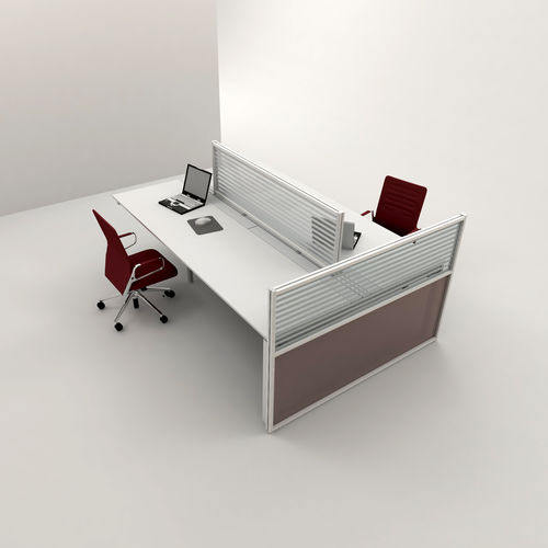 Divisorio per ufficio su scrivania - INUNO-DESK - STUDIO T - a pavimento / in alluminio / in metacrilato