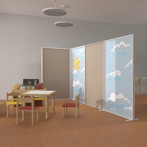 Separatore di spazi in alluminio - INUNO-PARS - STUDIO T - per scuola / per ambulatorio / per sala di allattamento
