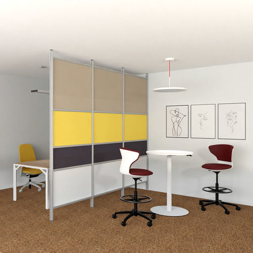 Divisorio per ufficio a pavimento - INUNO-CT - STUDIO T - autoportante / con fissaggio a soffitto / in alluminio