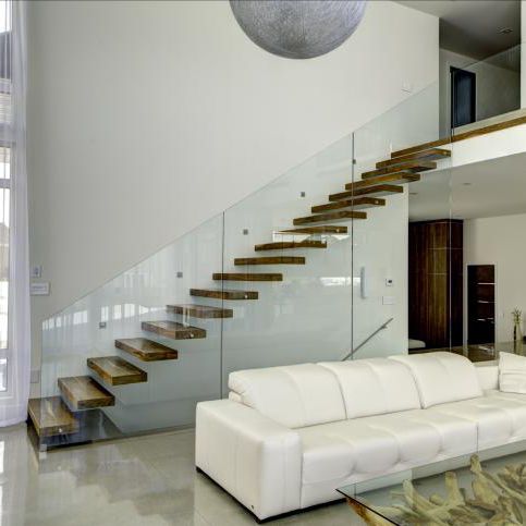 Scala dritta - PHANTOMATIC 2610-4 - BATTIG DESIGN - con gradini in legno / con struttura in acciaio / contemporanea