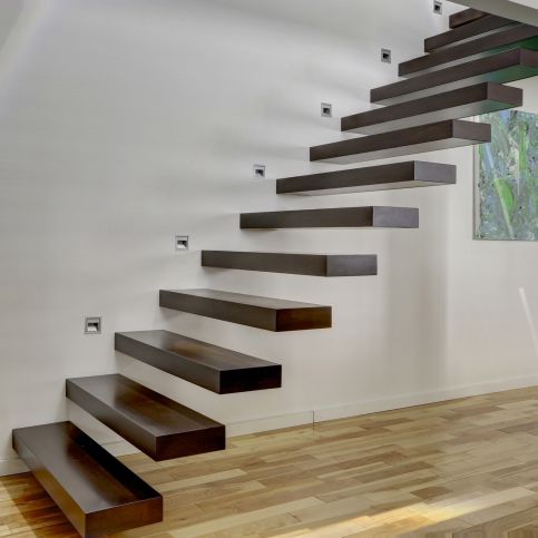 Scala dritta - PHANTOM 2610 - 3 - BATTIG DESIGN - con gradini in legno / con struttura in legno / contemporanea