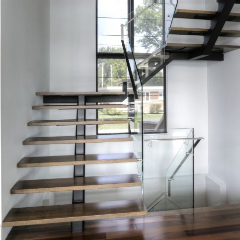 Scala a U - VERTEBRAL 2440-1  - BATTIG DESIGN - con gradini in legno / con struttura in acciaio inossidabile / contemporanea