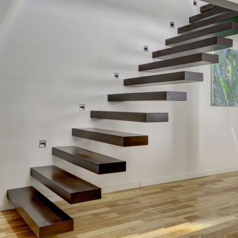 Scala dritta - PHANTOM 2610-3 - BATTIG DESIGN - con gradini in legno / contemporanea / sospesa