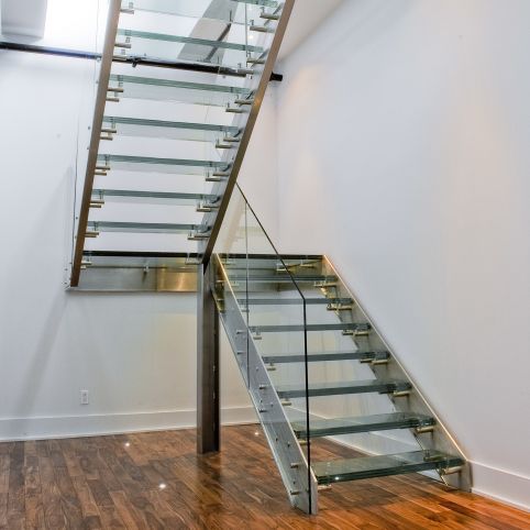 Scala a U - SKYLIGHT 2800 - BATTIG DESIGN - con gradini in vetro / con struttura in metallo / contemporanea