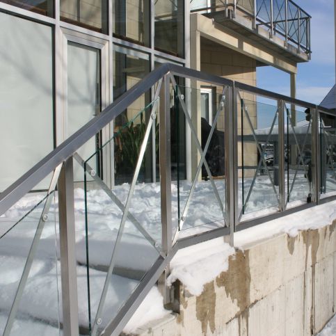 Ringhiera in acciaio inossidabile - VITRO X 5300 - BATTIG DESIGN - pannelli in vetro / da esterno / per balcone