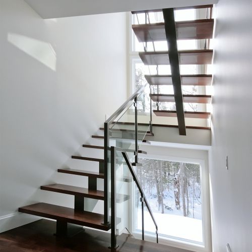 Scala dritta - BACKBONE 006 - BATTIG DESIGN - a U / con gradini in legno / con struttura in acciaio
