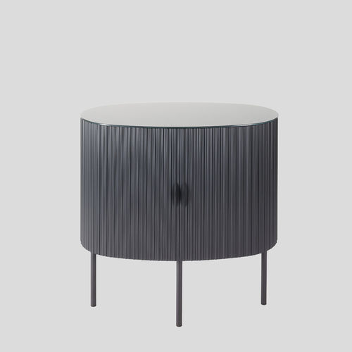 Comodino contemporaneo - W84  - Wogg - in alluminio / con supporto in metallo / ovale