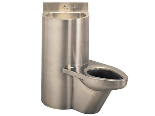 WC da appoggio - PENAL-WARE® : 1440 - Acorn - in acciaio inossidabile / per bagno pubblico / con lavabo integrato