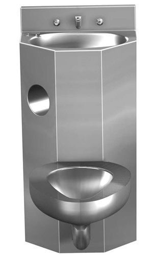 WC da appoggio - REPLACE-WARE : 3318 - Acorn - in acciaio inossidabile / per bagno pubblico / con lavabo integrato