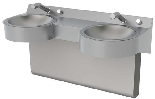 Piano lavabo doppio - MERIDIAN : 3702 - Acorn - in acciaio inossidabile / ad uso professionale
