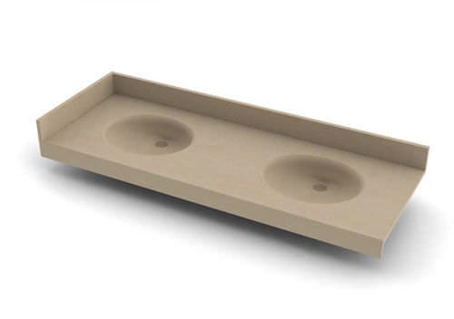 Piano lavabo doppio - MERIDIAN : 3762 - Acorn - in poliestere