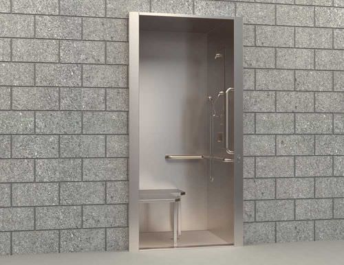 Box doccia in acciaio inossidabile - PENAL-WARE® : 1736ADA-A - Acorn - con sportello battente / rettangolare