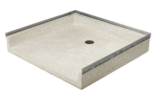 Piatto doccia quadrato - TERRAZZO-WARE® : SBADA-36-3F - Acorn - da incasso / in pietra naturale