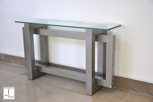 Consolle contemporanea - THASOS - GONZALO DE SALAS - in cristallo / in ferro / in metallo laccato