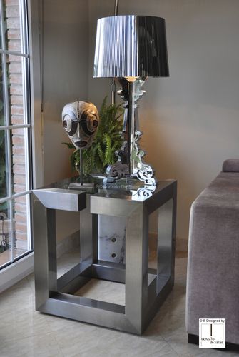 Tavolo d'appoggio contemporaneo - LAKME - GONZALO DE SALAS - in metallo / rettangolare / per uso residenziale