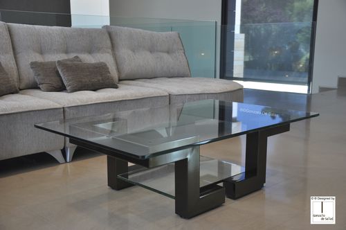 Tavolino basso design originale - KYTHIRA - GONZALO DE SALAS - in vetro / rettangolare / per uso residenziale