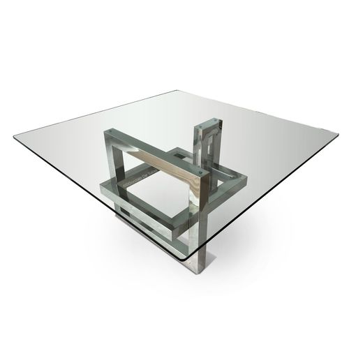 Tavolo contemporaneo - IOS SQUARED - GONZALO DE SALAS - in vetro / quadrato