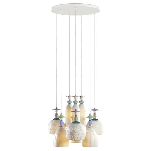 Lampadario design originale - Mademoiselle  - Lladró - in porcellana / LED / bianco