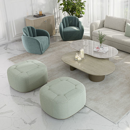 Ottomana contemporanea - GEM 101 - Adriana Hoyos - in tessuto / in pelle / in legno