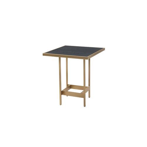 Tavolo d'appoggio contemporaneo - RUMBA 100 - Adriana Hoyos - in legno / con supporto in metallo / quadrato