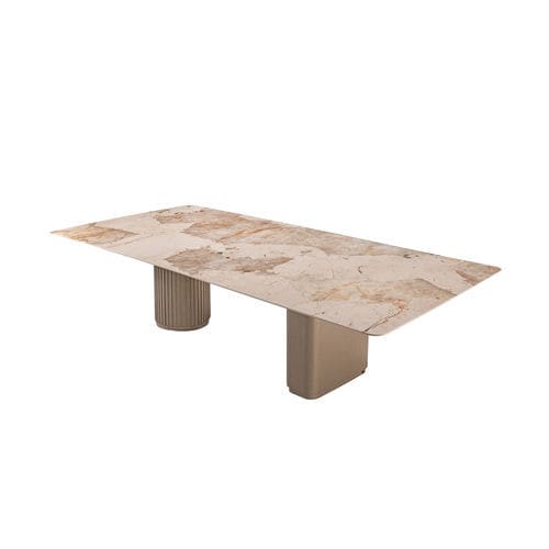 Tavolo da pranzo contemporaneo - GEM 511 - Adriana Hoyos - in pietra / con supporto in legno / rettangolare