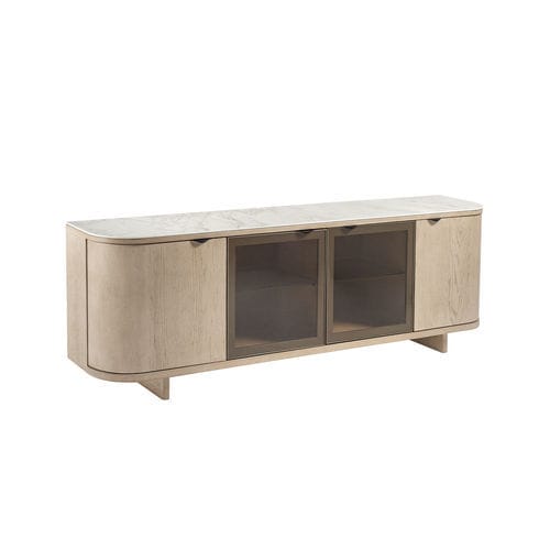 Credenza contemporanea - LUA 501 - Adriana Hoyos - in legno / in vetro / in pietra