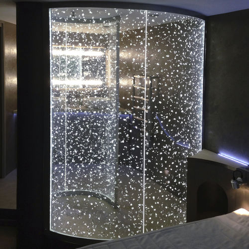 Parete doccia fissa - BOURSON - DACRYL® - curva / in acrilico / luminosa