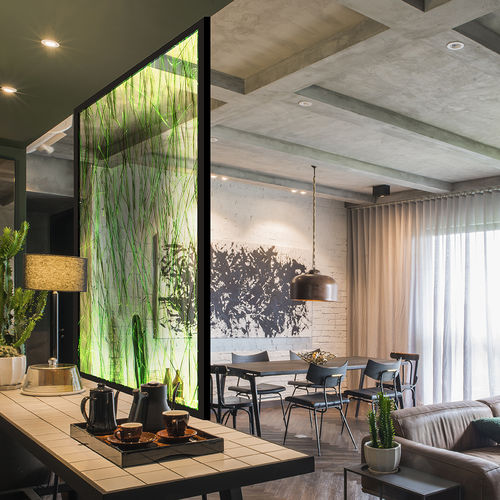 Pannello decorativo di rivestimento - HERBES VERTES - D005 - DACRYL® - per arredamento / da parete / per interni