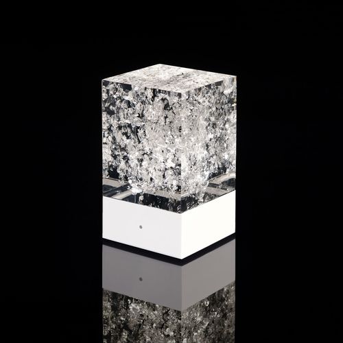 Lampada da tavolo - D-CÜB CRISTAL - DACRYL® - in vetro acrilico / design originale / senza fili